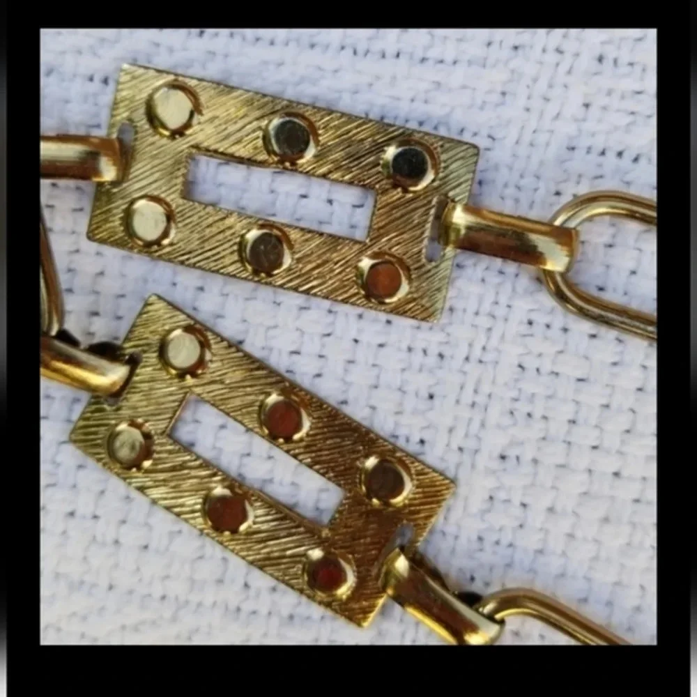 Vintage 80s Brass‎ Chain Belt M/ L